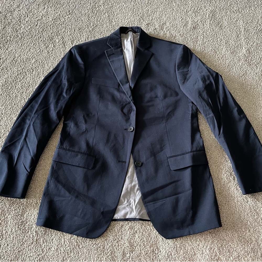 38R Michael Kors Navy Cotton Sport Coat Classic Tailored Blazer